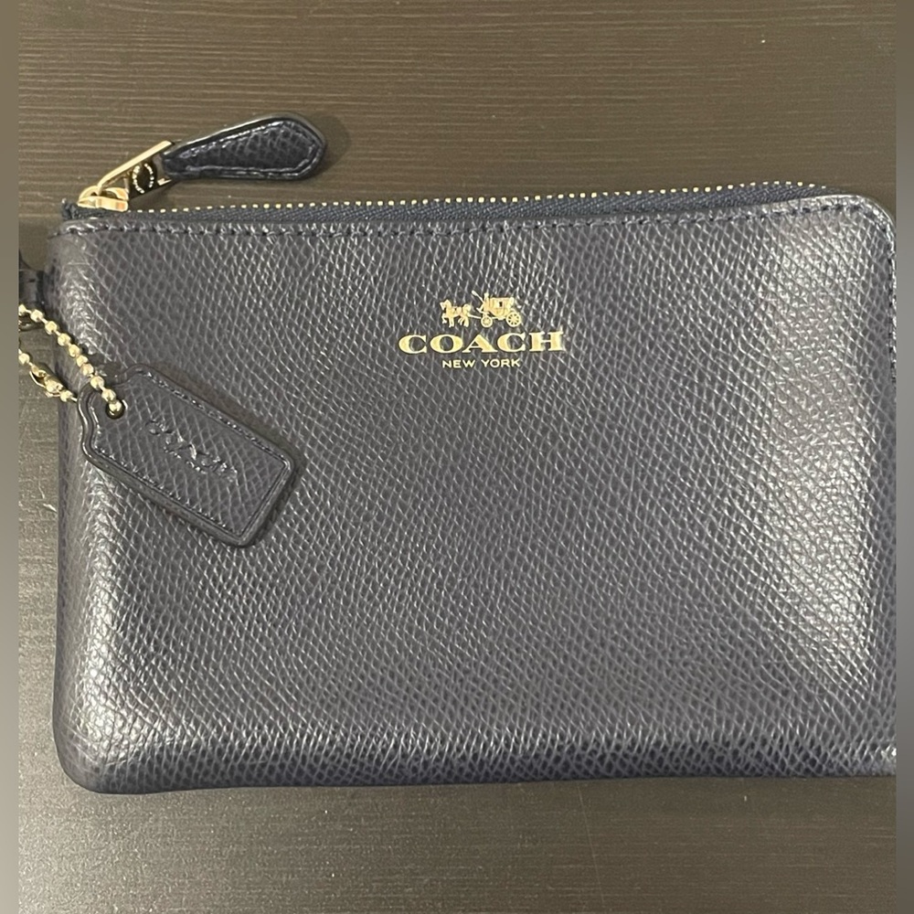 Coach Blue Leather Wristlet *Like New*. OS